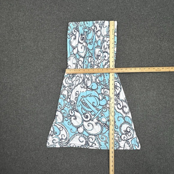 Lilly Pulitzer Strapless Blue White Print Dress XS - Picture 2 of 6